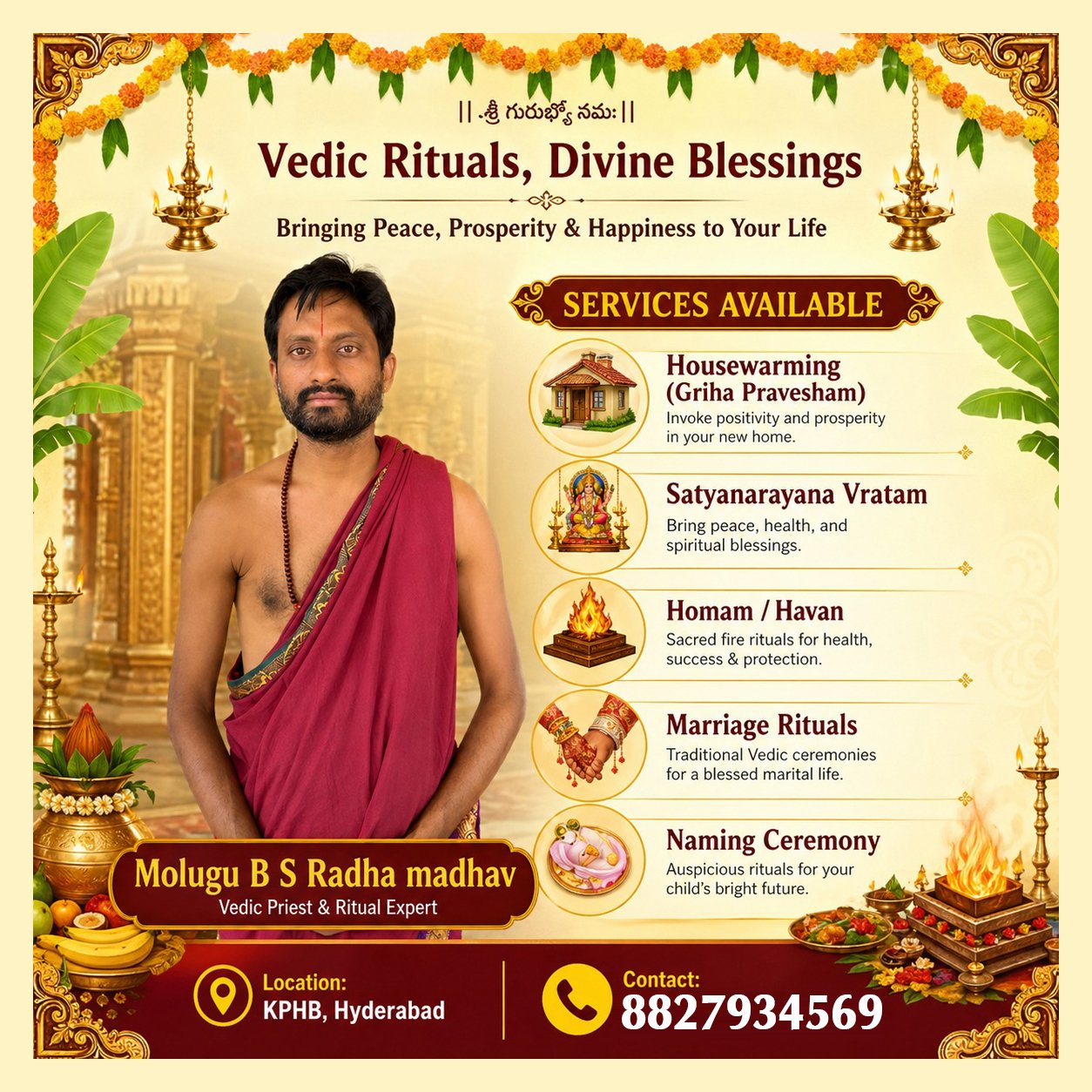 Vedic rituals and spiritual services